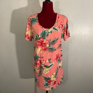 ROAMAN'S Floral Top Short Sleeve Shirt Size 14/16 M